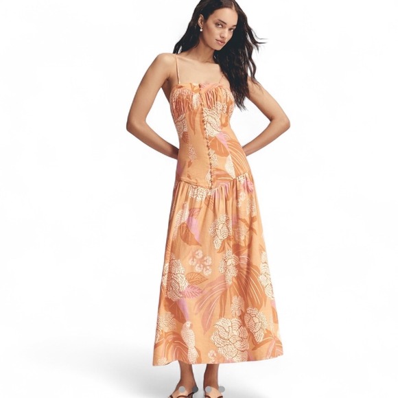 knee length dresses for ladies Porcelain Garden Red Midi Dress